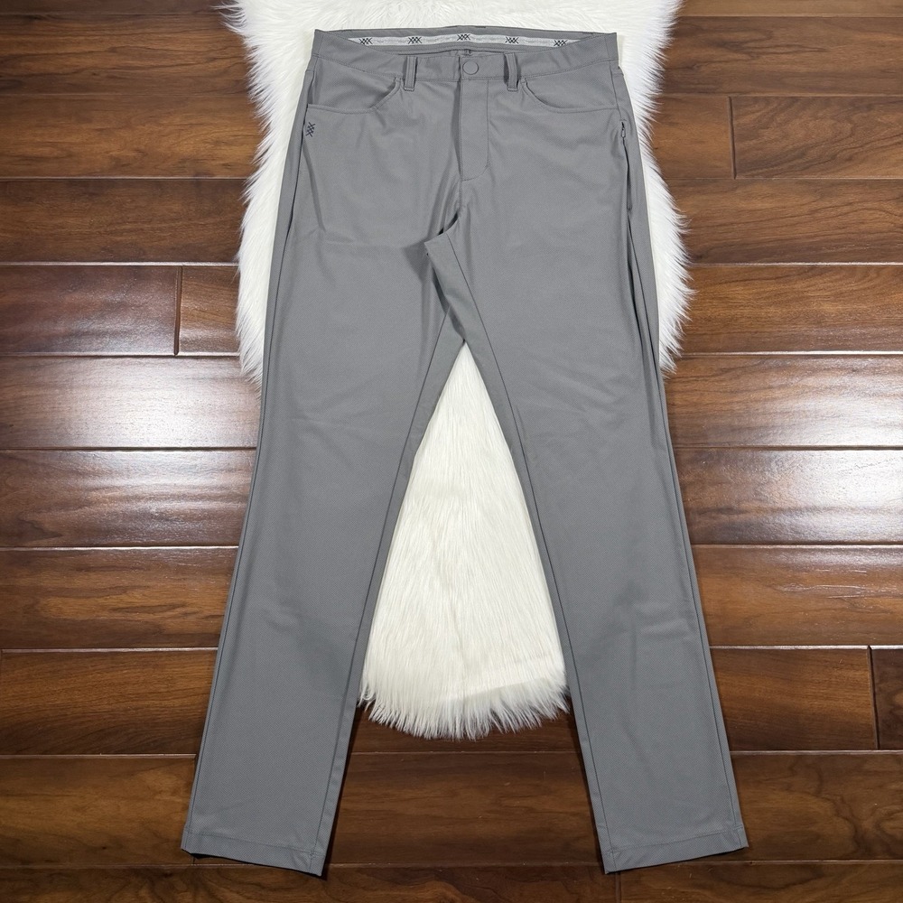 Rhone Men's Size 33 Gray Pattern Momentum Golf Five Pocket Pants 101755